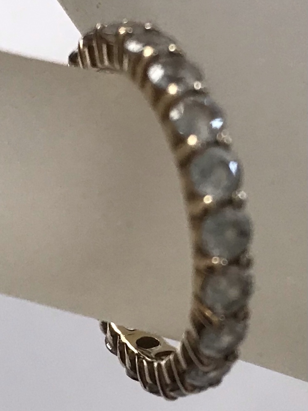 Gold Clad Diamonique Eternity Band Ring Size 7